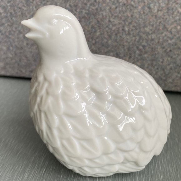 Vintage White Porcelain Quail Pair, Mother & Baby - Picture 6 of 13